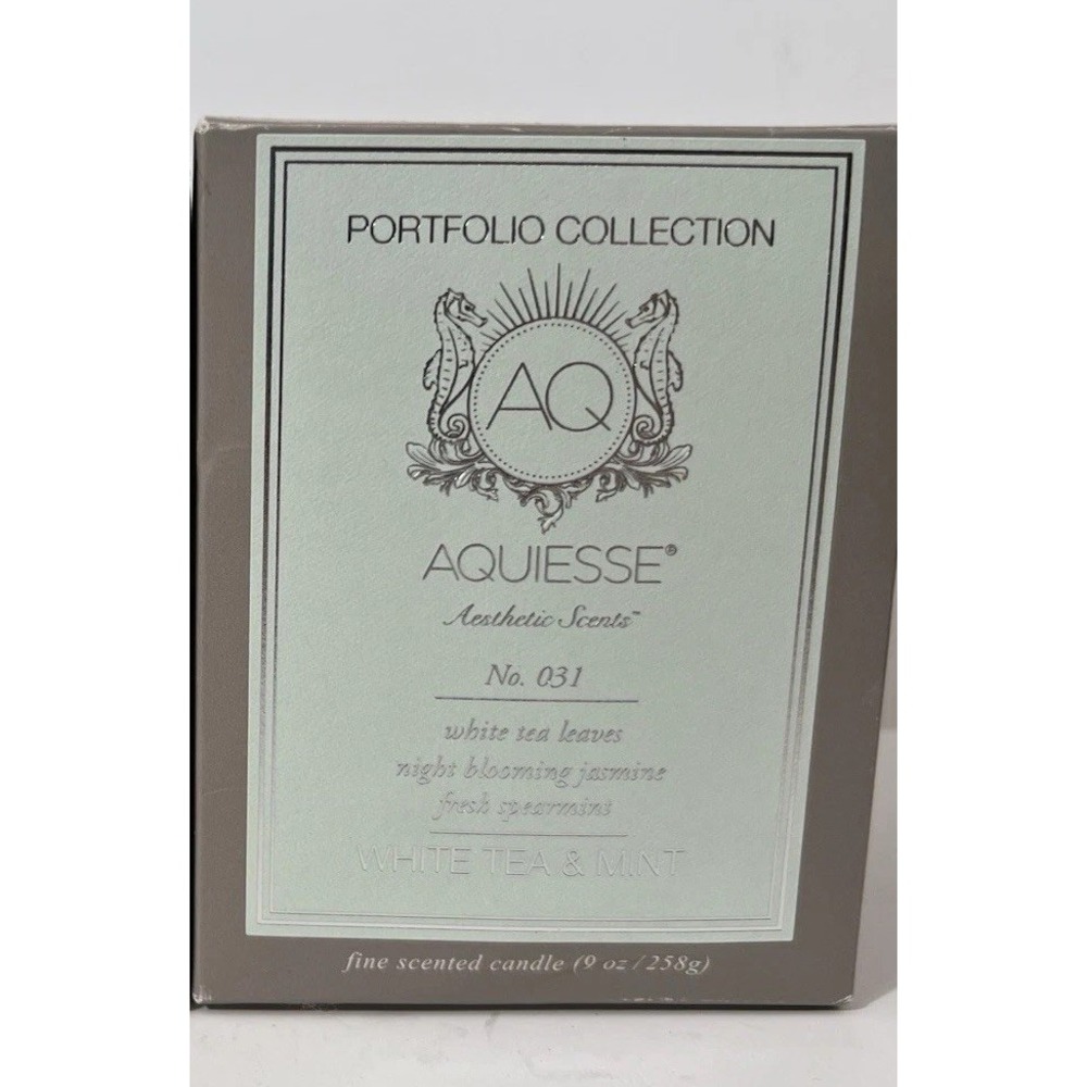 Aquiesse Candle White Tea Mint New 9oz Ea